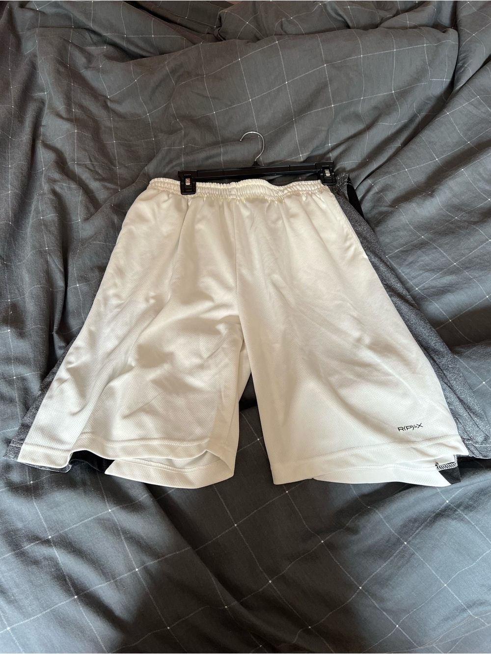 R(P)EX Men’s Athletic Basketball Shorts White Black Gray Mesh Size Large - Picture 3 of 6